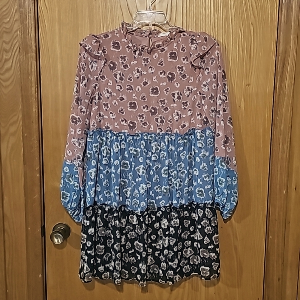Jodifl Multi Colored Tiered Boho Billowy Dress